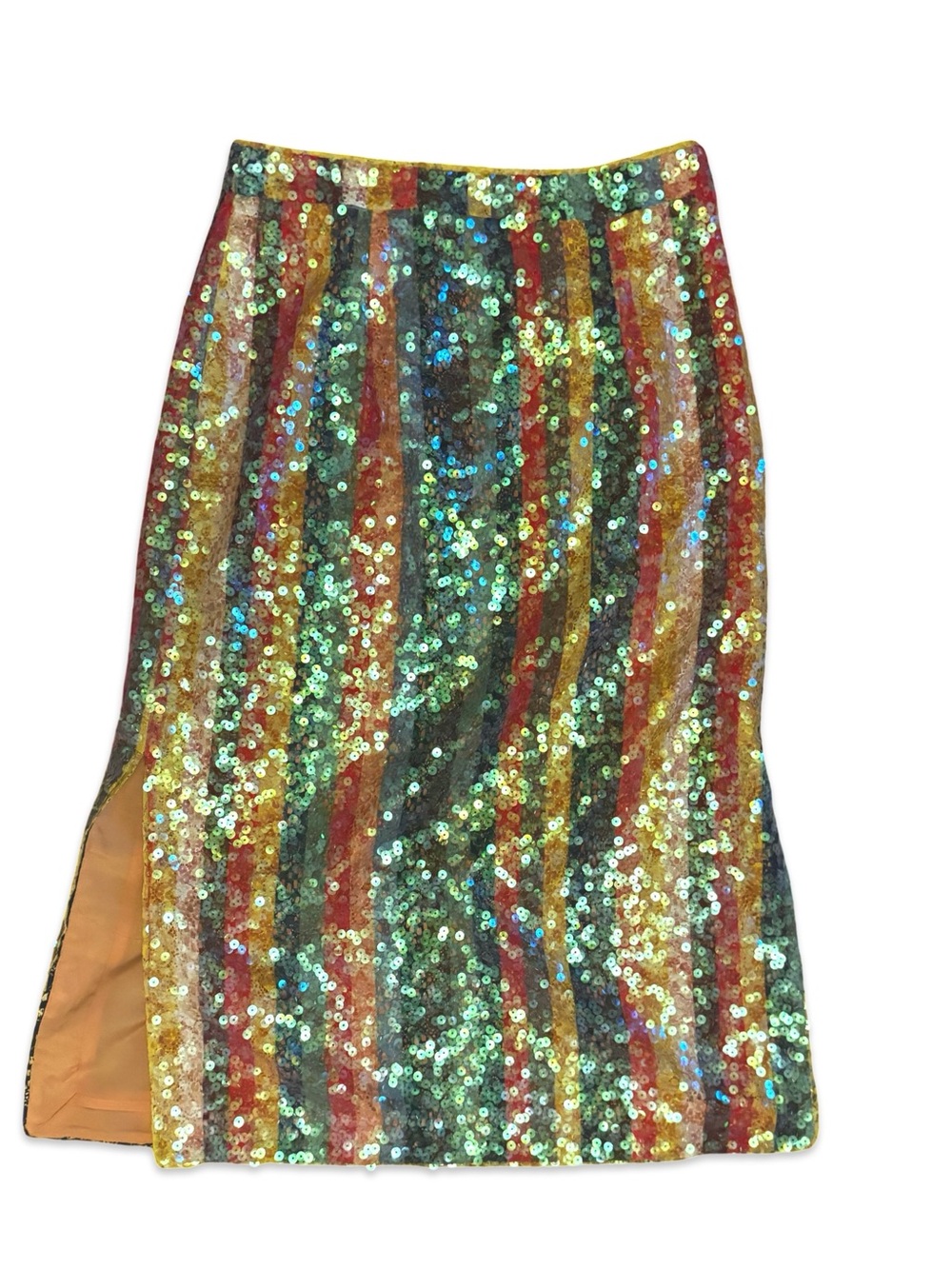 Anthropologie Maeve sequin midi striped skirt